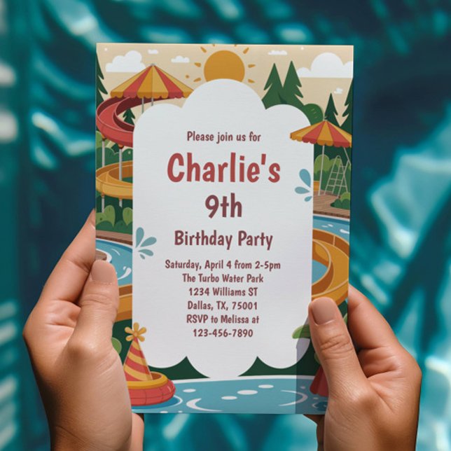 Kids Water Park Summer Birthday Party Invitation (Creator Uploaded)