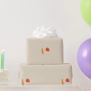 Kids Watercolor Fruit Cashmere Flax Wrapping Paper