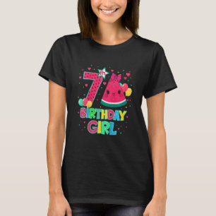 Kids Watermelon Birthday Decorations For Girls 7 Y T-Shirt