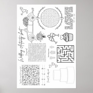 Kids wedding activity sheet poster