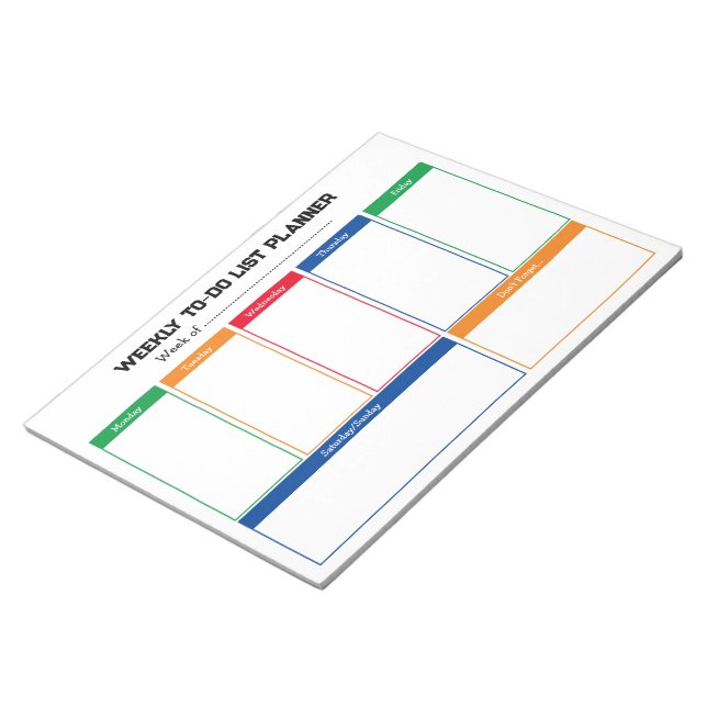 Kids Weekly To Do Planner Notepad (Angled)