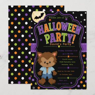 Kids Werewolf Halloween Party Invitation