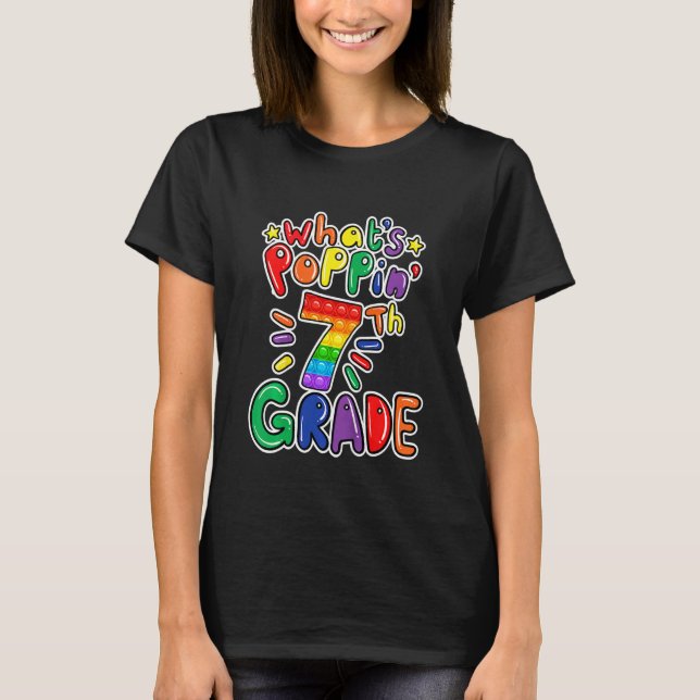 Kids What's Poppin' 7th Grade Of School Push It Po T-Shirt (Front)