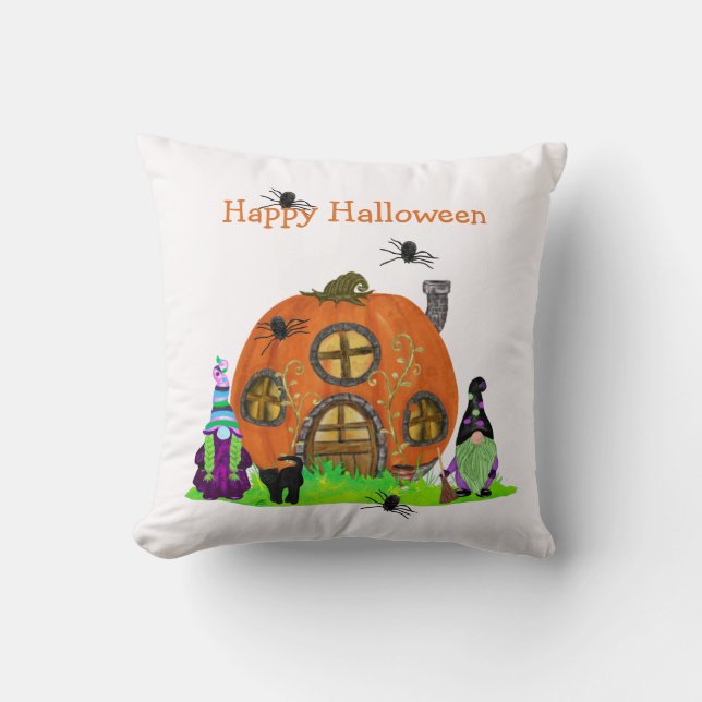 Kids Whimsical Gnomes Halloween  Cushion (Front)