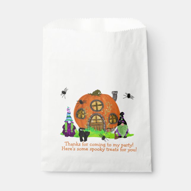 Kids Whimsical Gnomes Halloween  Favour Bags (Front)