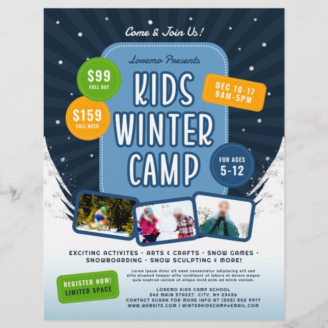 Kids Winter Camp Marketing Event Flyer (Front)