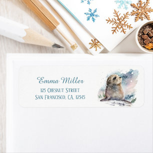 Kids Winter Watercolor Seal Return address