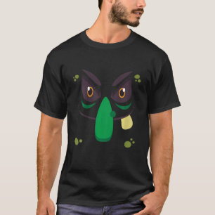Kids Witch Face Cute Halloween Costume T-Shirt