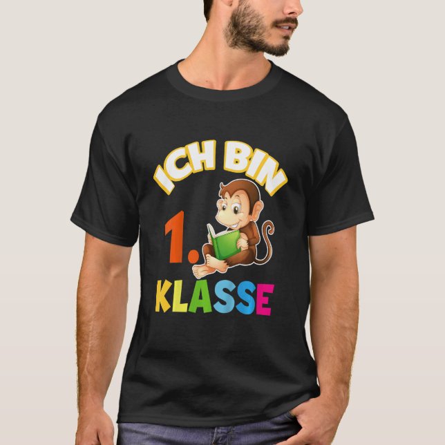 Kids With German Text Ich Bin 1. Class Monkey (I'm T-Shirt (Front)