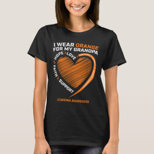 Kids Women I Wear Orange For My Grandpa Leukaemia T-Shirt