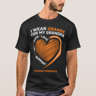 Kids Women I Wear Orange For My Grandpa Leukaemia T-Shirt