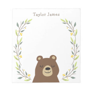 Kids Woodland Bear Notepad