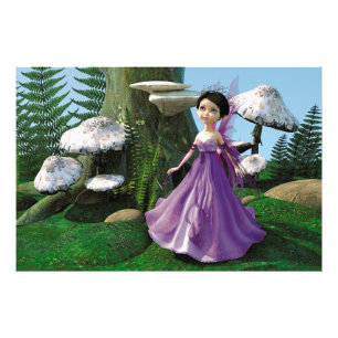Kids Woodland Fairy Mushroom Forest Art Photo Print