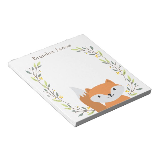 Kids Woodland Fox Notepad (Angled)