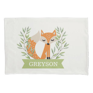 Kids Woodland Personalised Pillowcase - "Fox'