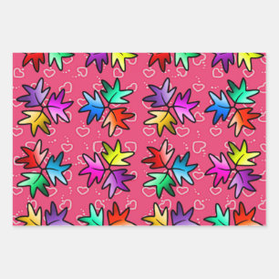 Kids wrapping paper of  heartstopper leaves 