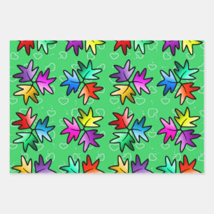 Kids wrapping paper of  heartstopper leaves 