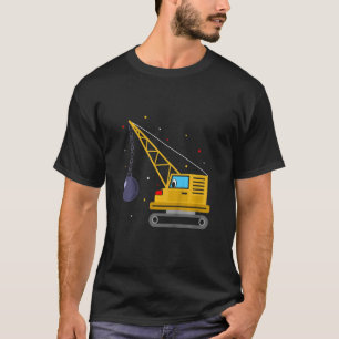 Kids Wrecking Ball Excavator Destruction Construct T-Shirt