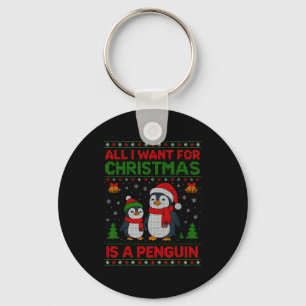 Kids Xmas Tee, All I Want For Christmas Is A Pengu Key Ring