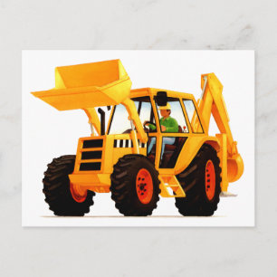 Kid's Yellow Digger Postcard