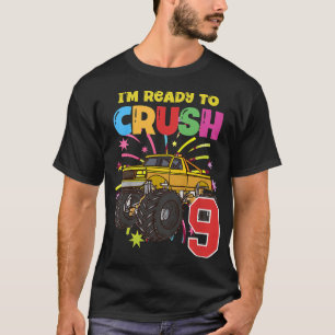 Kids Yellow Monster Truck Gift is Ready For My 9th T-Shirt