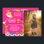 Kids Yellow Rainbow Shark Birthday Photo Invitatio Invitation<br><div class="desc">Celebrate your little shark's birthday! Personalised with your child's photo. This pretty and colourful shark family invitation will be a hit for your party. Bubbles,  sharks,  fishes,  and corals add fun little details to the invitation. Great for any Under the Sea parties or shark parties. Graphics by Mujka.</div>