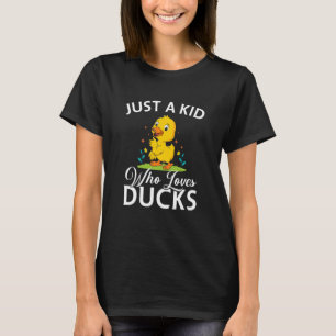 Kids  Yellow Rubber Duck Just A Kid Who Loves Duck T-Shirt