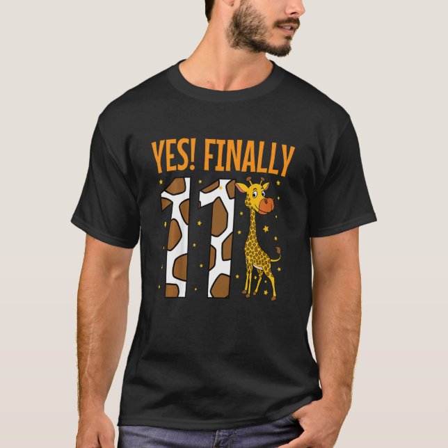 Kids Yes Finally 11 Eleven 11th Birthday Party Gir T-Shirt (Front)
