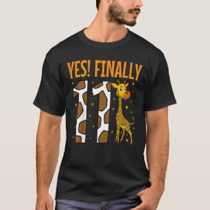 Kids Yes Finally 11 Eleven 11th Birthday Party Gir T-Shirt