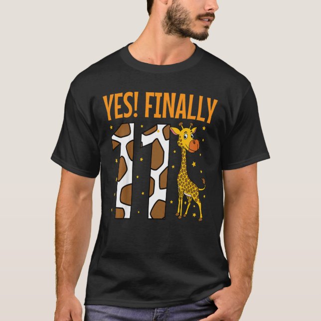 Kids Yes Finally 11 Eleven 11th Birthday Party Gir T-Shirt (Front)