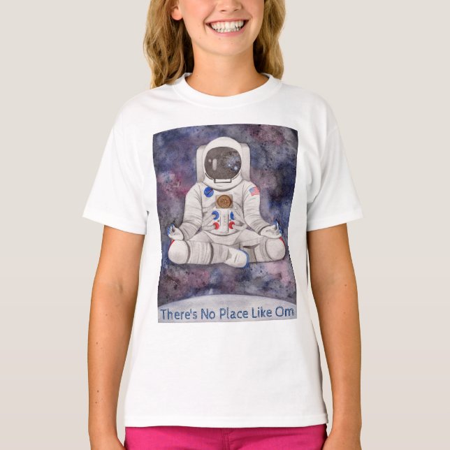 Kids Yoga Astronaut No Place Like Om T-shirt (Front)