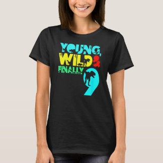 Kids Young Wild Finally 9 9th Birthday Boy Dinosau T-Shirt