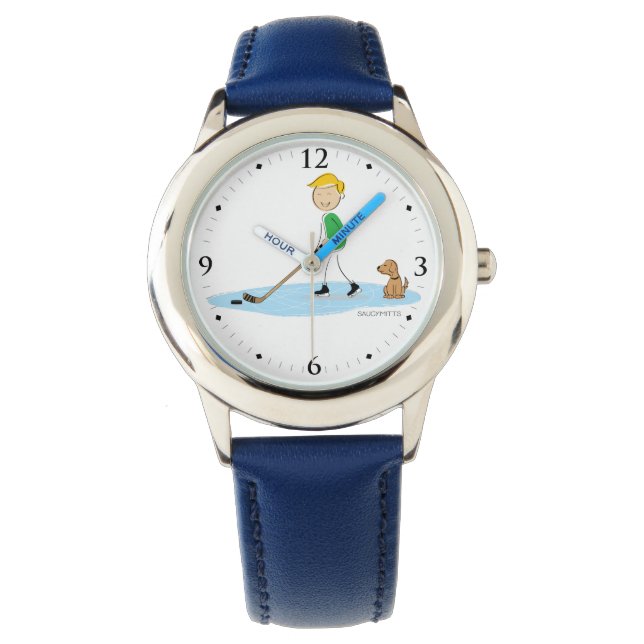 Kids Youth Hockey Cartoon Boy Watch (Front)