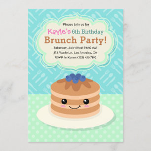 Kids Yummy Brunch Birthday Party Invitation