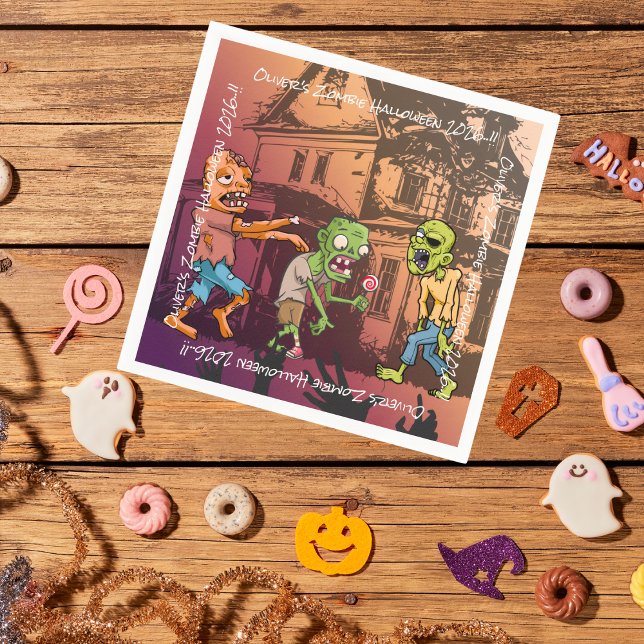 Kids Zombie Halloween Party Napkin (Zombie Halloween Party Napkins)