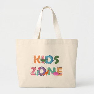 Kids Zone Dinosaurs Large Tote Bag