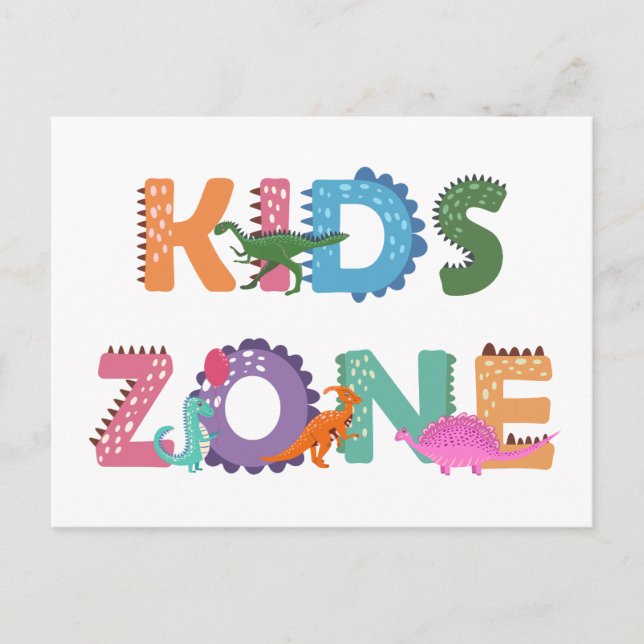 Kids Zone Dinosaurs Postcard (Front)