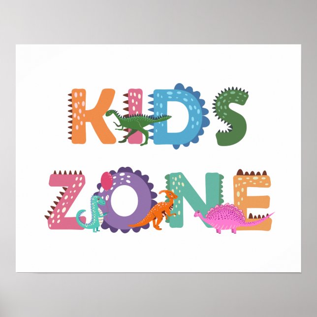 Kids Zone Dinosaurs Poster (Front)