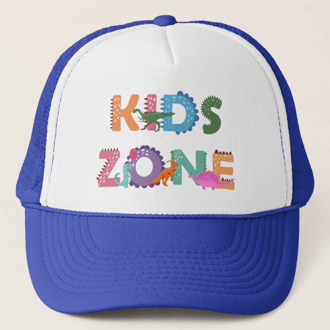 Kids Zone Dinosaurs Trucker Hat (Front)
