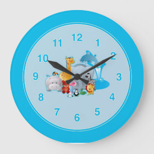 Kids Zoo Animals Wall Clock