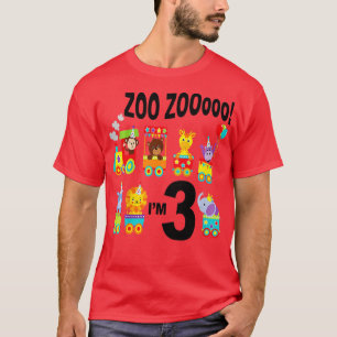 Kids Zoo Zooooo Im 3 Safari Jungle Wildlife Train T-Shirt