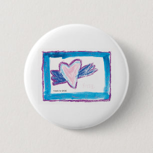 KidsArt for CHOC - Flying Heart 6 Cm Round Badge