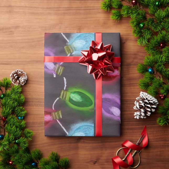 KidsArt for CHOC - Shine Bright Christmas Lights Wrapping Paper (Holiday Gift)