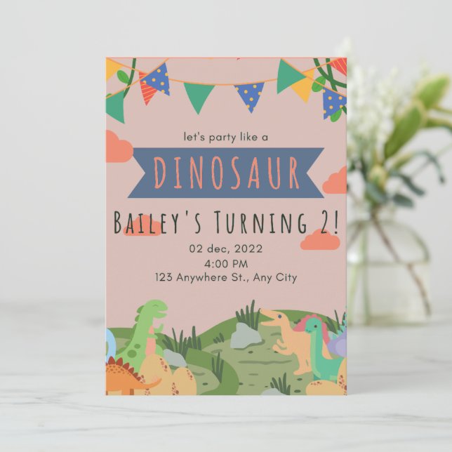 kidsbirthday birthday invitation, kids  invitation (Standing Front)