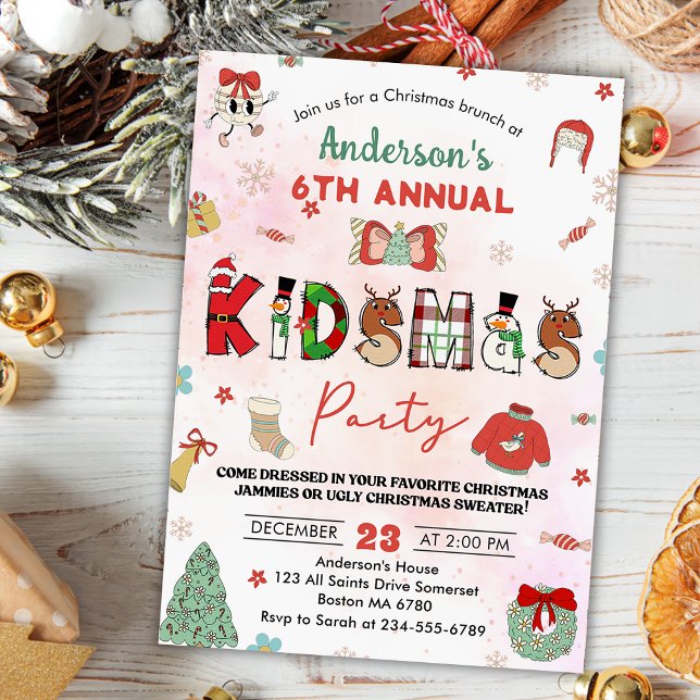 Kidsmas Christmas Birthday Party Holiday Party Invitation (Creator Uploaded)