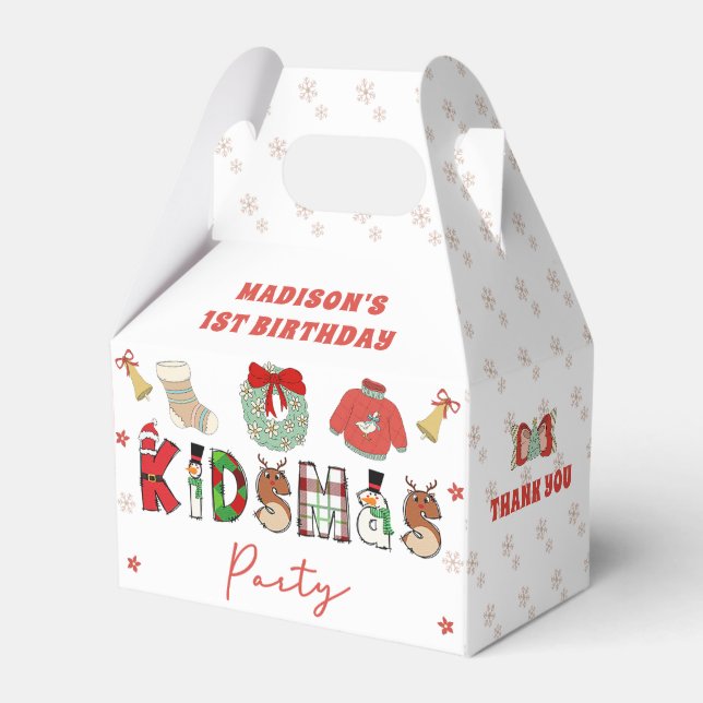 Kidsmas Party Christmas Birthday Party Favour Boxe Favour Box (Front Side)