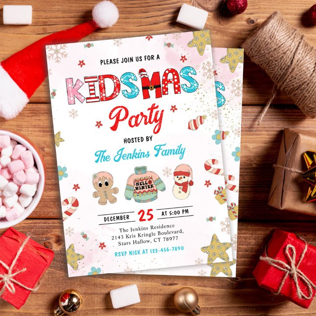 Kidsmas Winter Christmas Party Invitation (Creator Uploaded)