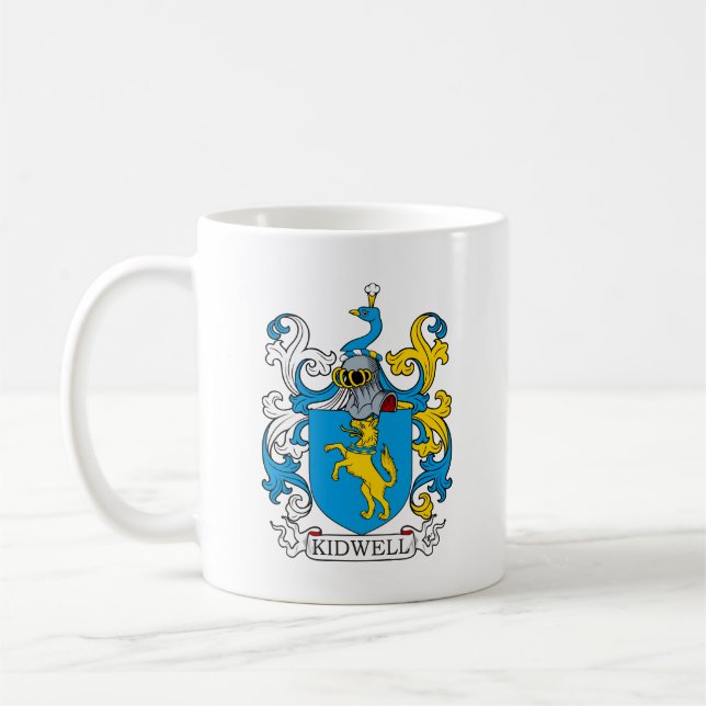 Kidwell Family Crest Coffee Mug (Left)