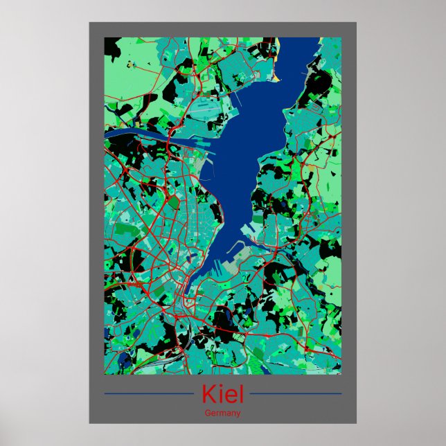 Kiel Contrasting City Maps Poster (Front)