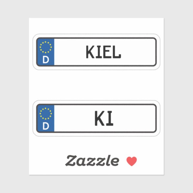 Kiel kennzeichen, German Car License Plate (Sheet)